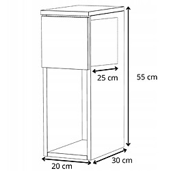 Stiv-Meubles Table de chevet blanc brillant et mat 20 cm - table d'appoint moderne avec tiroir pas cher