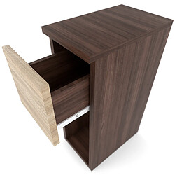 Avis Stiv-Meubles Table de chevet wengé & chêne Sonoma 20 cm - table d'appoint élégante avec tiroir