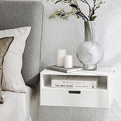 Acheter SoBuy Commodine suspendue avec 2 rangements blanc 45x25x22 cm NKD03-WX2