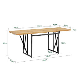 Avis SoBuy Table pliante avec rallonges chêne clair 200x96x76 cm FWT113-N