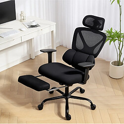 Avis STILVORA Chaise de bureau ergonomique noir en plastique avec appui-tête réglable