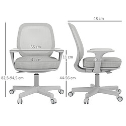 Acheter STILVORA Chaise de bureau 55/48/82,5-94,5 cm grise en polyester avec dossier en maille