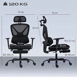 Acheter STILVORA Chaise de bureau ergonomique noir en plastique avec appui-tête réglable