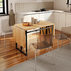 SoBuy Table pliante avec rallonges chêne clair 200x96x76 cm FWT113-N pas cher