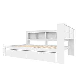 Acheter Lit Banquette 140x200 cm - Modenvie - rangement avec USB - Blanc