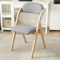 SoBuy Chaise Pliante Rembourrée Gris Clair 52x47.5x77 cm FST92-NX2 pas cher