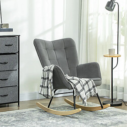 Avis STILVORA Fauteuil à bascule 98/71/101 cm gris foncé en polyester avec dossier capitonné