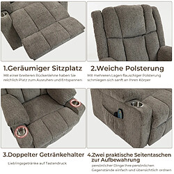 Avis STILVORA Fauteuil relax releveur électrique brun clair en velours avec massage et chaleur