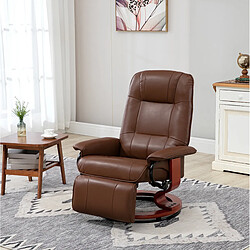 Avis STILVORA Fauteuil relax 78/87/100 cm marron en cuir synthétique avec dossier inclinable