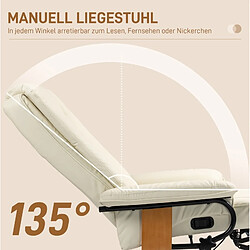 STILVORA Fauteuil relax 78/88/103 cm blanc crème en similicuir avec rotation 360° pas cher