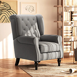 Avis STILVORA Fauteuil relax 74/86/102 cm gris foncé en polyester avec capitonnage