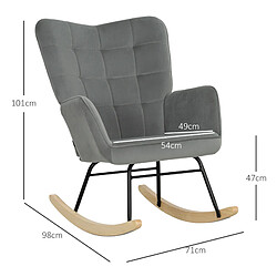 Acheter STILVORA Fauteuil à bascule 98/71/101 cm gris foncé en polyester avec dossier capitonné