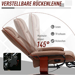 STILVORA Fauteuil relax 78/87/100 cm marron en cuir synthétique avec dossier inclinable pas cher