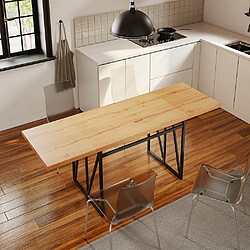 Acheter SoBuy Table pliante avec rallonges chêne clair 200x96x76 cm FWT113-N