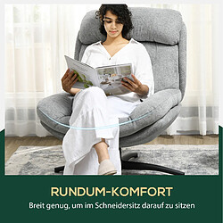 STILVORA Fauteuil pivotant 79/91/98 cm gris en polyester avec rotation à 360° pas cher