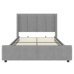 Acheter Lit Double 140x190 cm Modenvie tête de lit haute USB Gris foncé