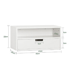 Avis SoBuy Commodine suspendue avec 2 rangements blanc 45x25x22 cm NKD03-WX2