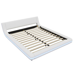 Acheter Lit Bas 160x200 cm - Modenvie - LED avec eclairage d'ambiance - Blanc