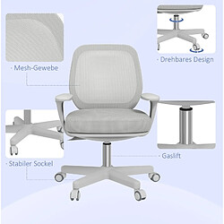 STILVORA Chaise de bureau 55/48/82,5-94,5 cm grise en polyester avec dossier en maille pas cher