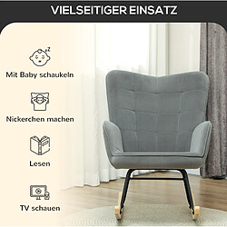 STILVORA Fauteuil à bascule 98/71/101 cm gris foncé en polyester avec dossier capitonné pas cher