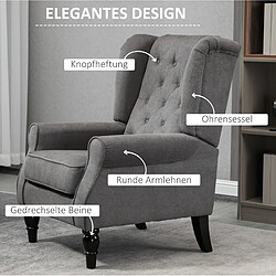 STILVORA Fauteuil relax 74/86/102 cm gris foncé en polyester avec capitonnage pas cher