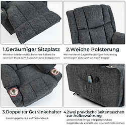 Acheter STILVORA Fauteuil releveur électrique gris foncé en velours avec massage et chaleur