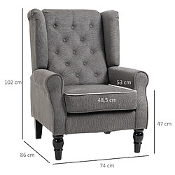 Acheter STILVORA Fauteuil relax 74/86/102 cm gris foncé en polyester avec capitonnage