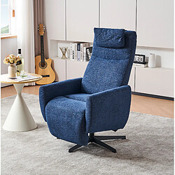 Avis STILVORA Fauteuil relax 67/80,5/110 cm bleu en chenille avec rotation 360°
