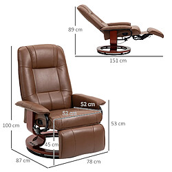 Acheter STILVORA Fauteuil relax 78/87/100 cm marron en cuir synthétique avec dossier inclinable