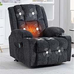 STILVORA Fauteuil releveur électrique gris foncé en velours avec massage et chaleur pas cher