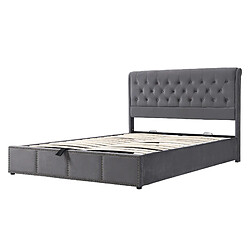 Acheter Lit Coffre 140x200 cm Modenvie rangement hydraulique Velours Gris