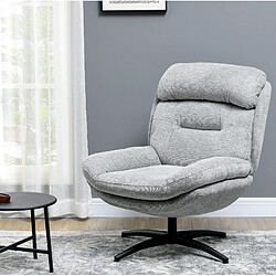 Avis STILVORA Fauteuil pivotant 79/91/98 cm gris en polyester avec rotation à 360°