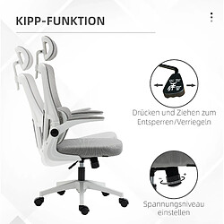 STILVORA Fauteuil de bureau 60/59/114-122 cm gris en maille avec appui-tête réglable pas cher