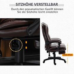 STILVORA Fauteuil de bureau 68,5/68,5/113-121 cm marron en similicuir avec massage pas cher