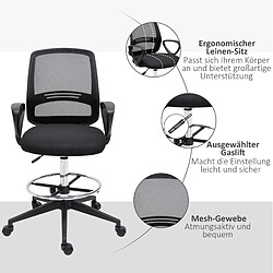 STILVORA Chaise de bureau 68/66/100–120 cm noire en plastique avec repose-pieds réglable pas cher