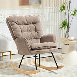 Avis STILVORA Fauteuil à bascule 71/98,5/97 cm marron en polyester avec dossier ergonomique