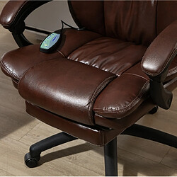 Avis STILVORA Fauteuil de bureau 68,5/68,5/113-121 cm marron en similicuir avec massage