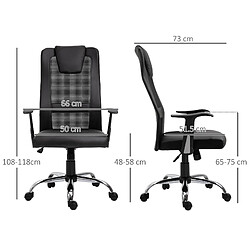 Acheter STILVORA Fauteuil de bureau 66/73/108-118 cm noir en cuir reconstitué avec bascule
