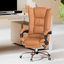 Avis STILVORA Chaise de bureau 64/70/110-118 cm marron en simili cuir avec massage chauffant