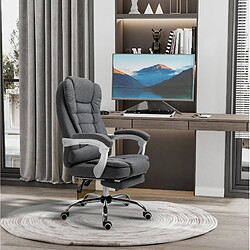 Avis STILVORA Fauteuil de bureau 65/70/110-118 cm gris en fer avec repose-pieds rabattable