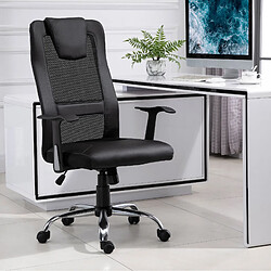 Avis STILVORA Fauteuil de bureau 66/73/108-118 cm noir en cuir reconstitué avec bascule