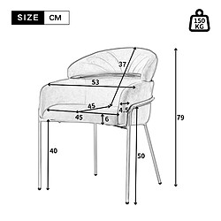 Acheter STILVORA Chaise de salle à manger grise en velours avec pieds en métal ergonomique