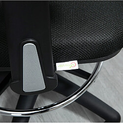 STILVORA Chaise de bureau 59/59/95-115 cm noire en polyester avec repose-pieds pas cher