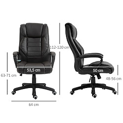 Acheter STILVORA Fauteuil de bureau 64/74/112-120 cm marron en cuir reconstitué avec massage