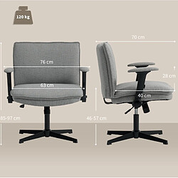 Acheter STILVORA Chaise de bureau 76/70/85-97 cm grise en polyester avec accoudoirs relevables