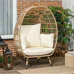 Avis STILVORA Fauteuil de jardin 105/90/148 cm kaki en acier avec coussins épais