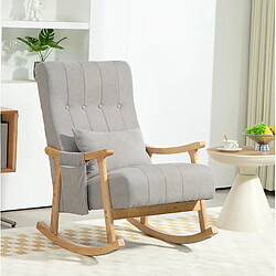 Avis STILVORA Fauteuil à bascule 65/90/98 cm gris en polyester avec coussin lombaire