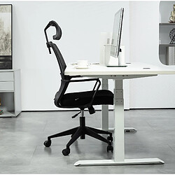 STILVORA Chaise de bureau 64/60/102-112 cm noire en maille avec appuie-tête réglable pas cher