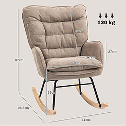Acheter STILVORA Fauteuil à bascule 71/98,5/97 cm marron en polyester avec dossier ergonomique