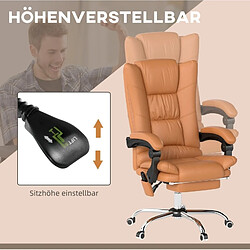 Acheter STILVORA Chaise de bureau 64/70/110-118 cm marron en simili cuir avec massage chauffant